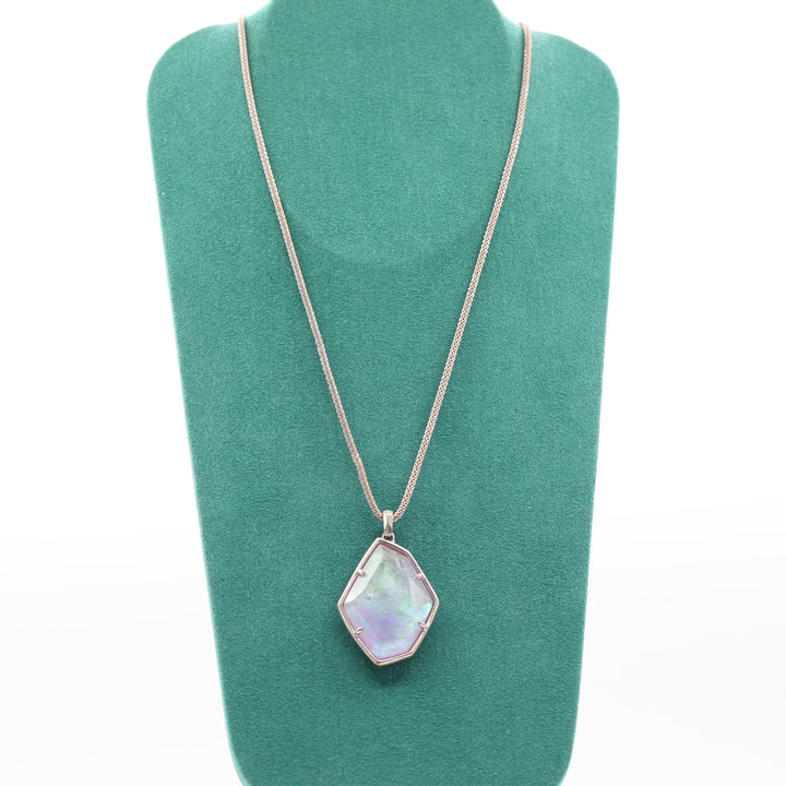 Kendra Scott Silver Tone Kalani Amythyst Dichroic Necklace
