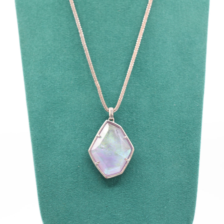 Kendra Scott Silver Tone Kalani Amythyst Dichroic Necklace