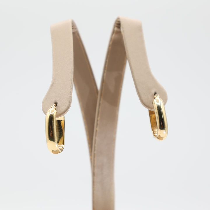 925 Sterling Gold Plated Thick Oval Hoop Earrings