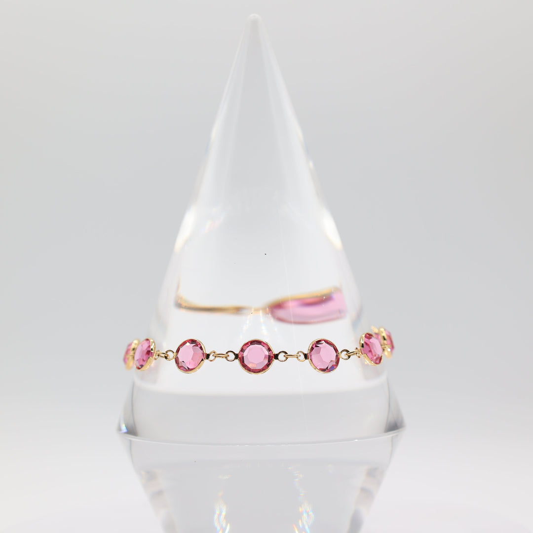 Swarovski Signed Pink Crystal Bracelet