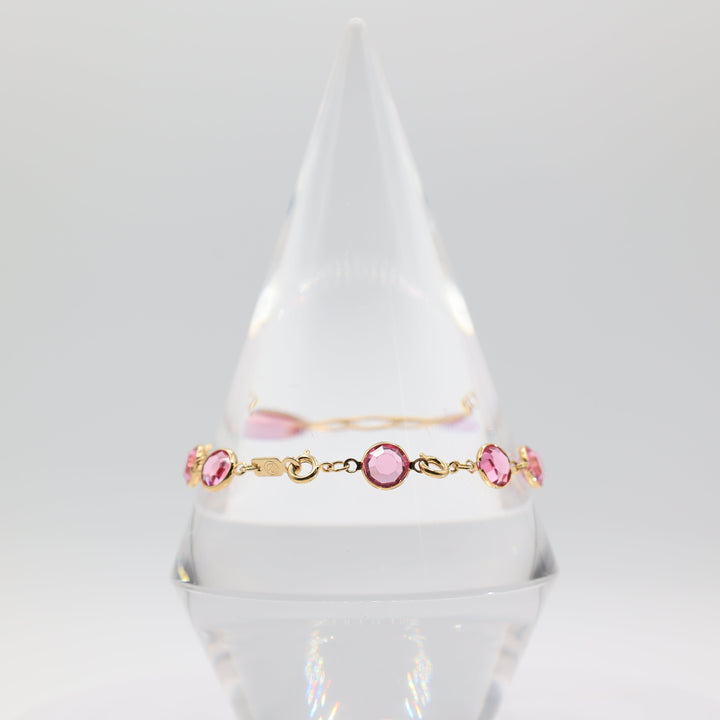 Swarovski Signed Pink Crystal Bracelet