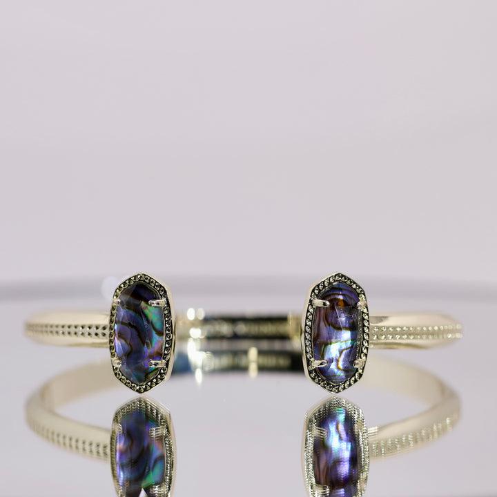 Kendra Scott Yellow Gold Tone Abalone Cuff Bracelet