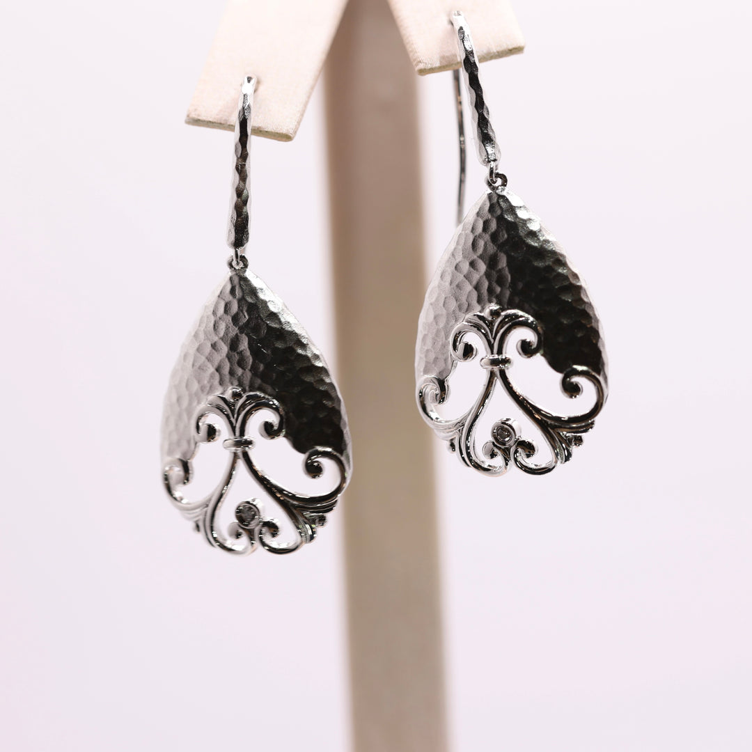 925 Sterling Silver Gabriel & Co. Diamond Accent Teardrop Hook Earrings