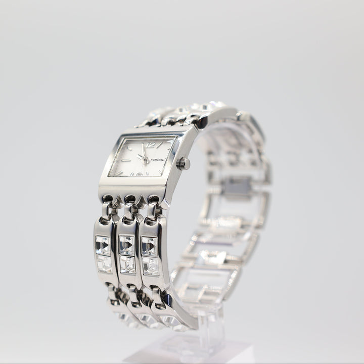 Fossil Stainless Steel Three Band Crystal Watch For Women