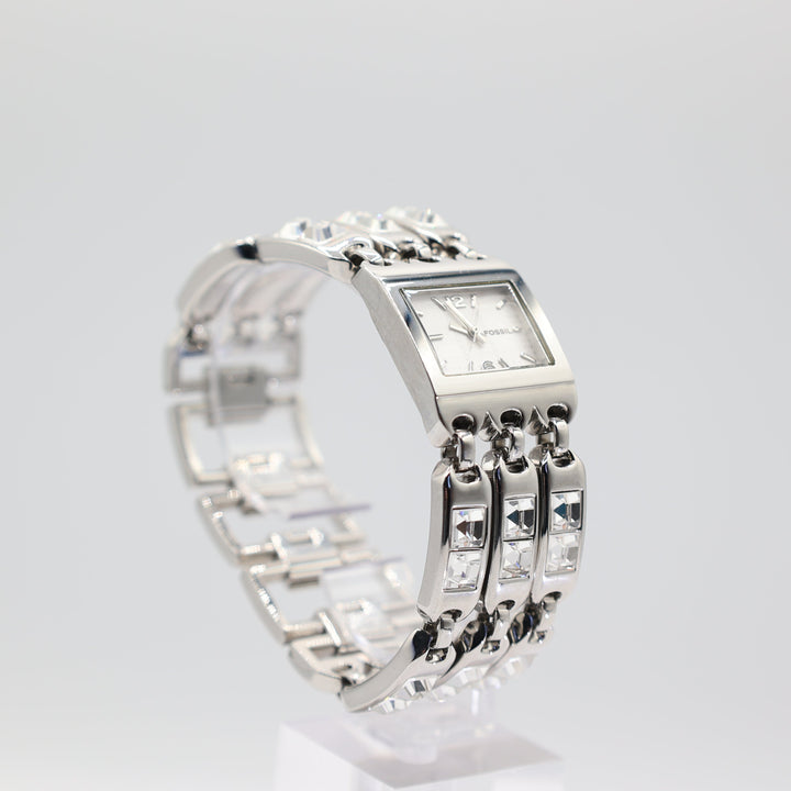 Fossil Stainless Steel Three Band Crystal Watch For Women