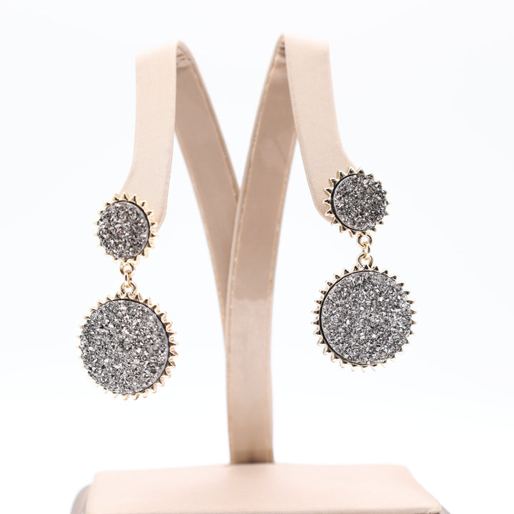 Sugarfix by BaubleBar Gray Quartz Double Circle Earrings
