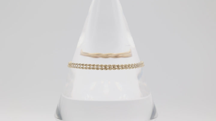 14k Gold Double Twisted Chain Bracelet for Elegant Style