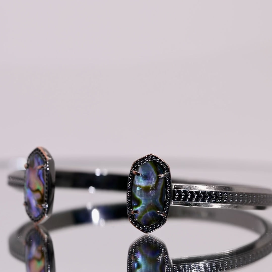 Kendra Scott Elton Abalone Gunmetal Cuff Bracelet
