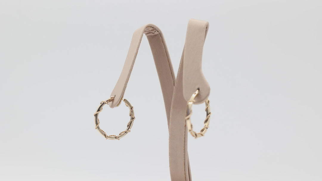 10k Yellow Gold Hoop Earrings With Wrap Design 23mm