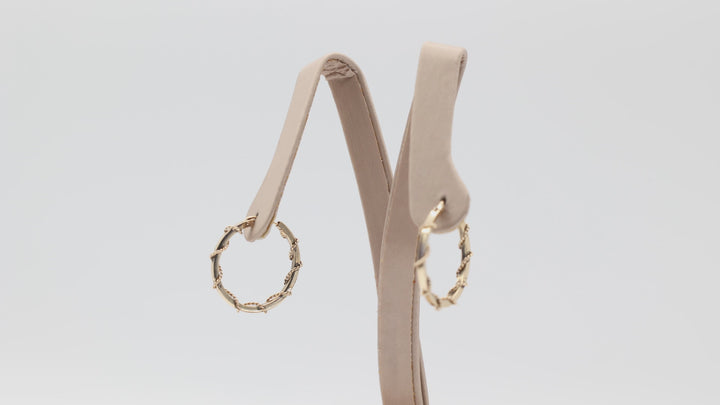 10k Yellow Gold Hoop Earrings With Wrap Design 23mm