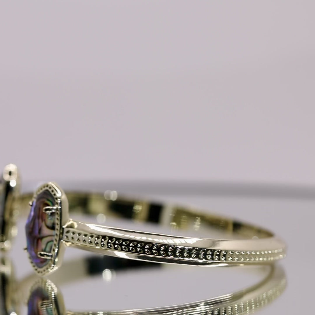 Kendra Scott Yellow Gold Tone Abalone Cuff Bracelet