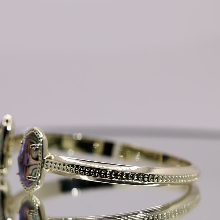 Kendra Scott Yellow Gold Tone Abalone Cuff Bracelet