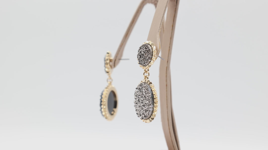 Sugarfix by BaubleBar Gray Quartz Double Circle Earrings