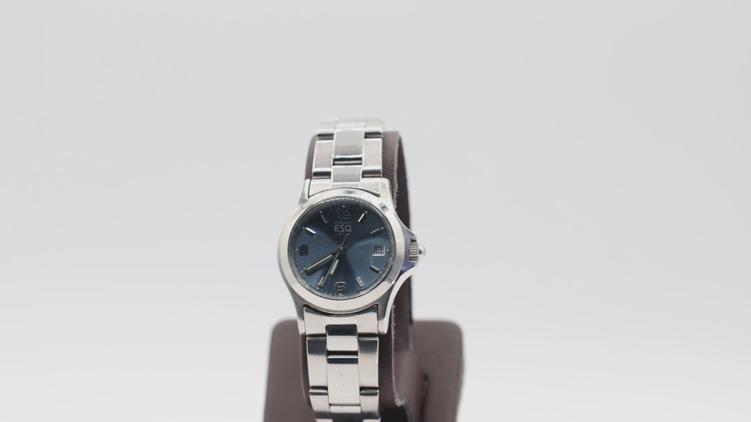 ESQ Esquire Swiss Stainless Steel Blue Dial Quartz Watch