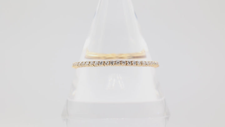 925 Yellow Gold Plated with White CZ Crystals Tennis Bracelet 7in.