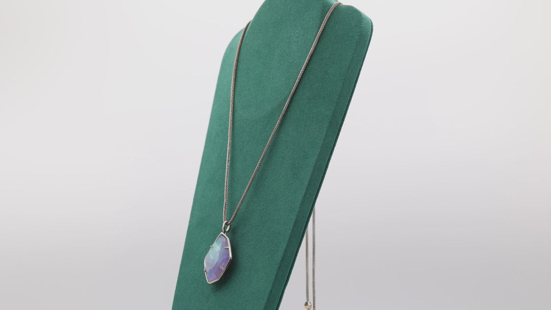 Kendra Scott Silver Tone Kalani Amythyst Dichroic Necklace