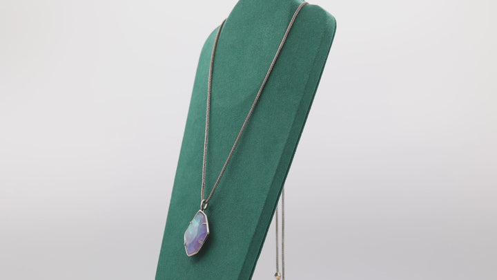 Kendra Scott Silver Tone Kalani Amythyst Dichroic Necklace