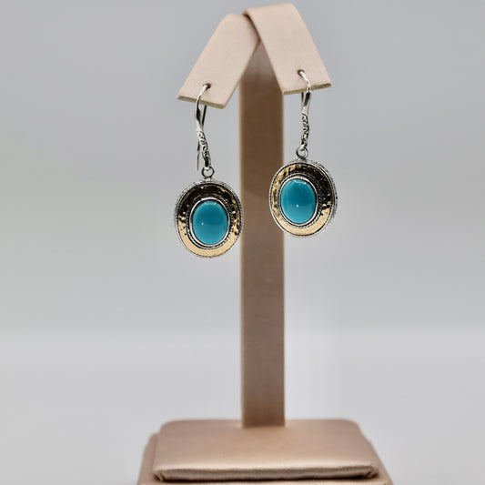 925 Sterling Silver Samuel b. 925 and Sleeping Beauty Turquoise Earrings