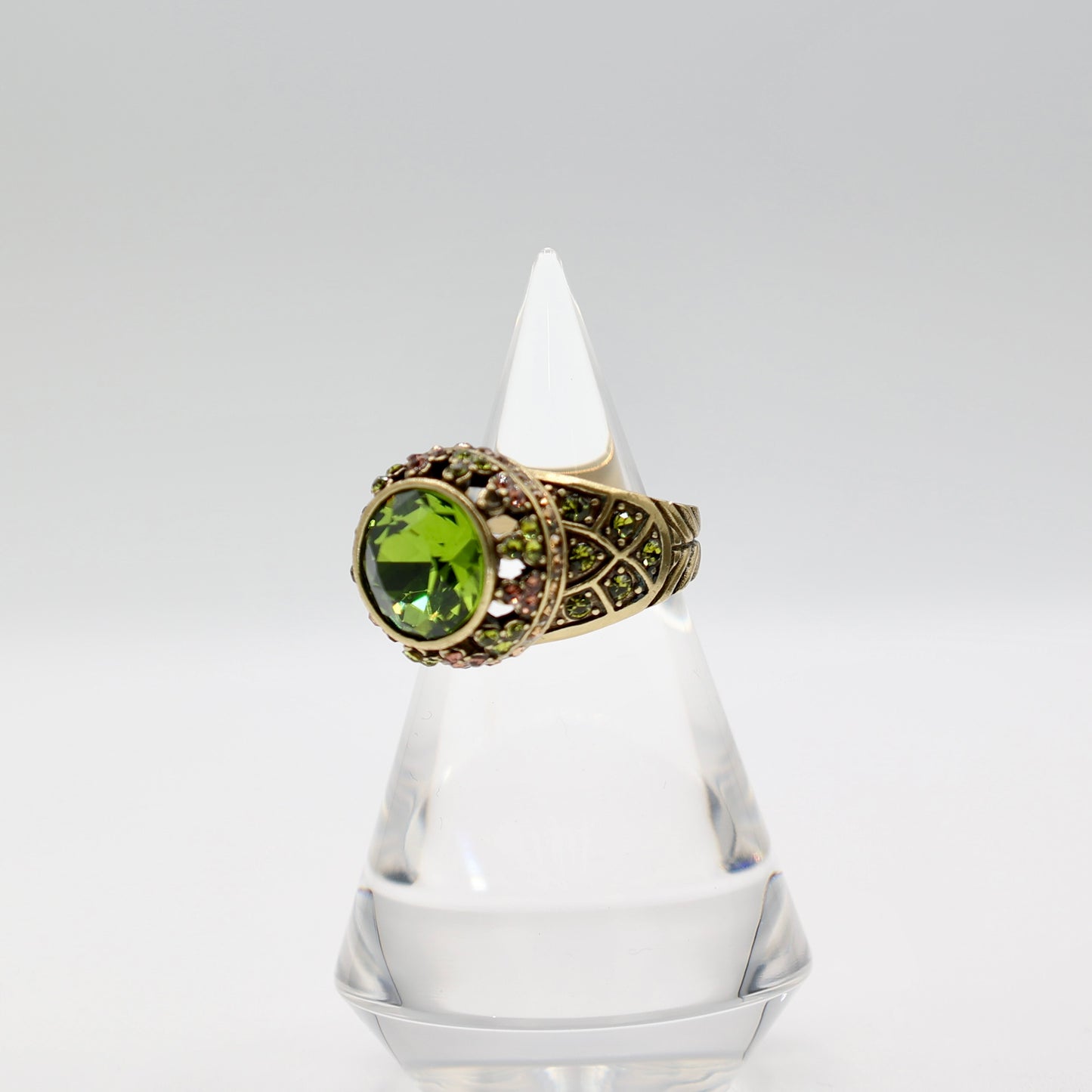 Brass Heidi Daus Crystal and Rhinestone Ring - Size 10