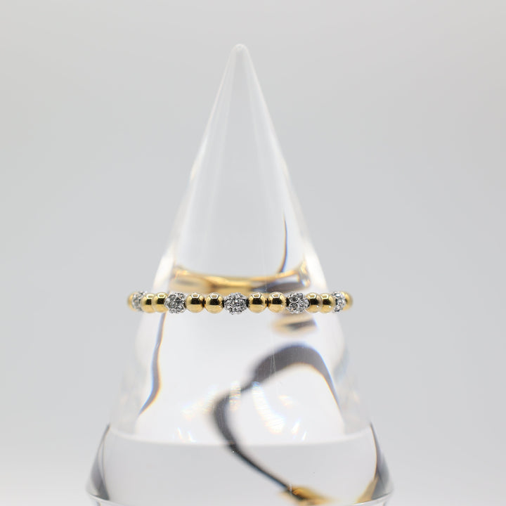 Michael Kors Yellow Gold Tone & Crystal Beaded Stretch Bracelet