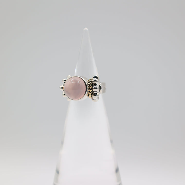 Lagos 925 Sterling Silver Rose Quartz Cabochon Ring Size 7