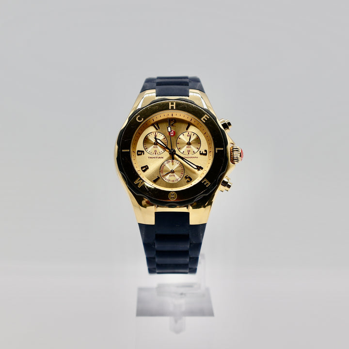 Michelle Jelly Bean Tahitian Watch with Navy Blue Silicone Band