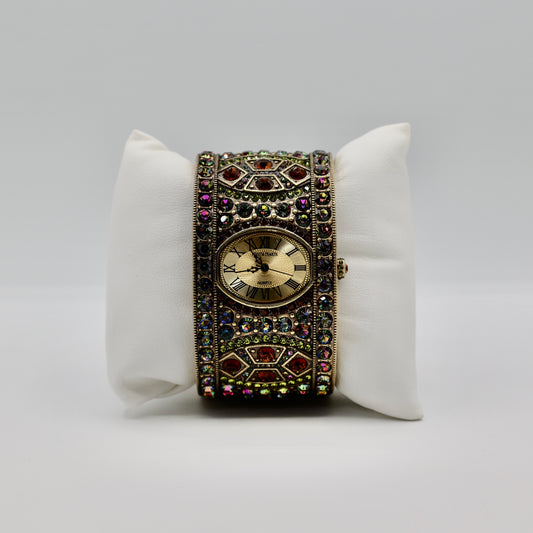 Heidi Daus Vintage Bling Multi Colored Cuff Watch Bracelet