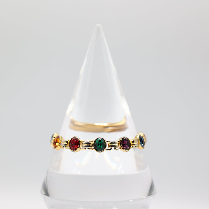 Costume Gold Tone Multicolored Crystal Bracelet