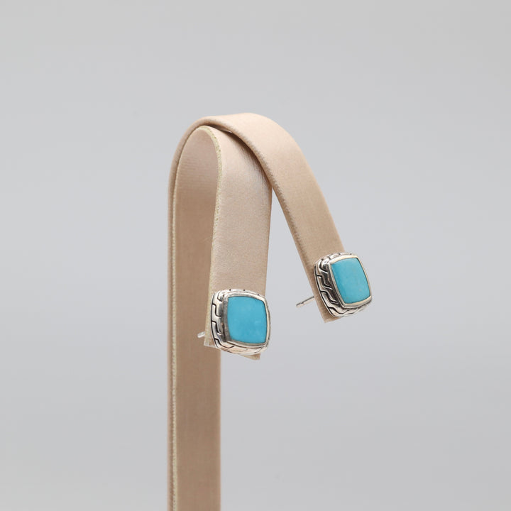 925 Sterling Silver John Hardy Classic Turquoise Earrings