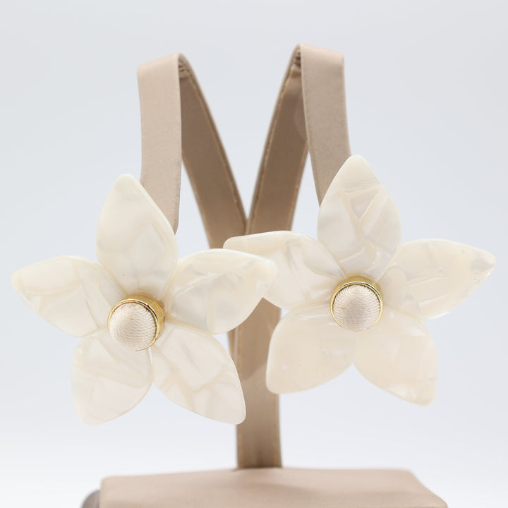 Baublebar Large Chunky White Flower Earrings