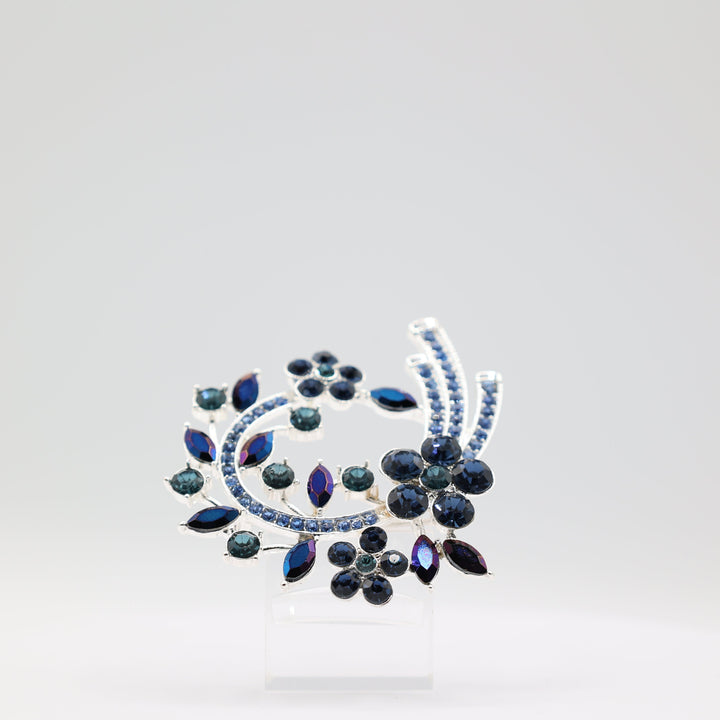 Anne Klein Blue Flower Cluster Arched Pin