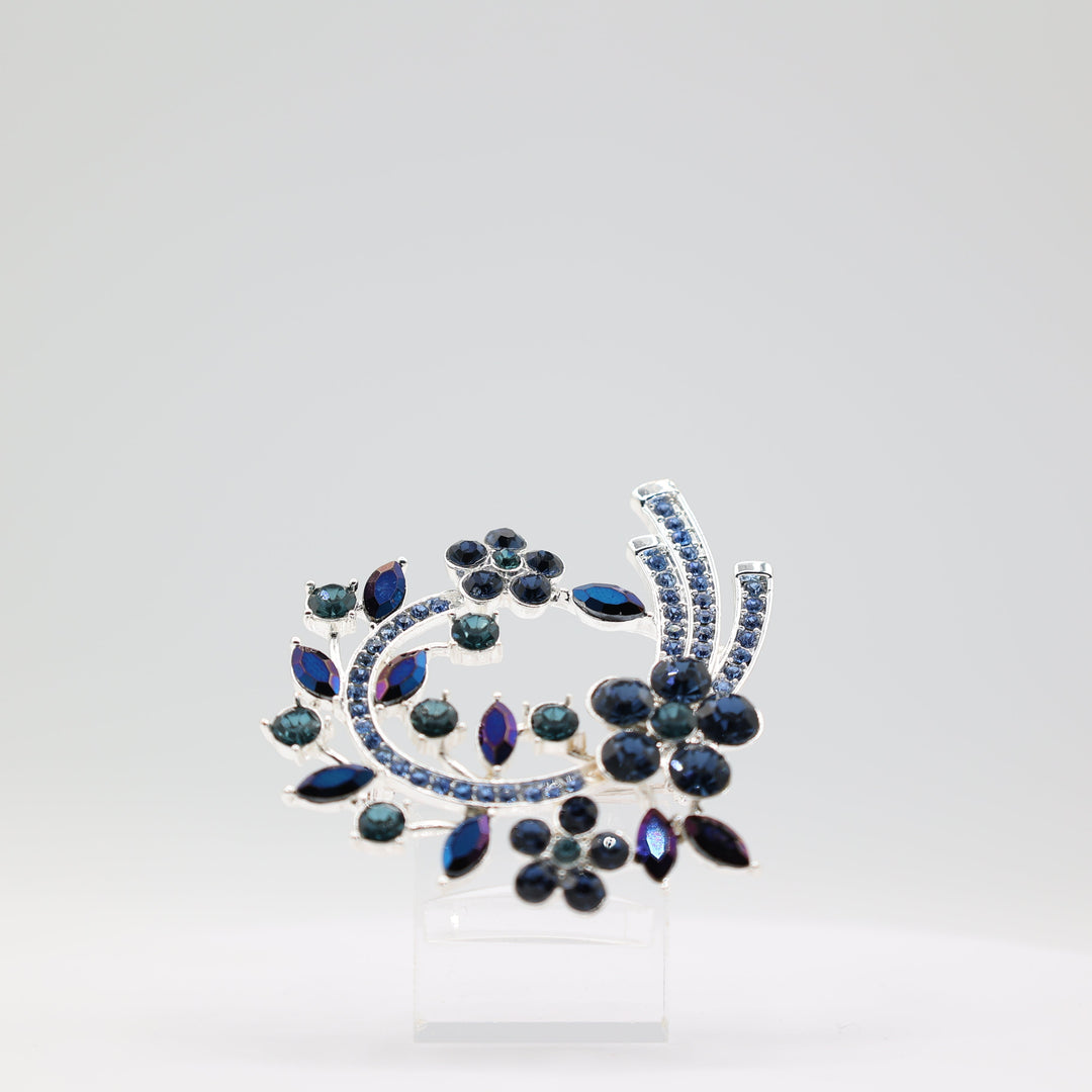 Anne Klein Blue Flower Cluster Arched Pin