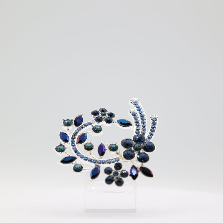 Anne Klein Blue Flower Cluster Arched Pin