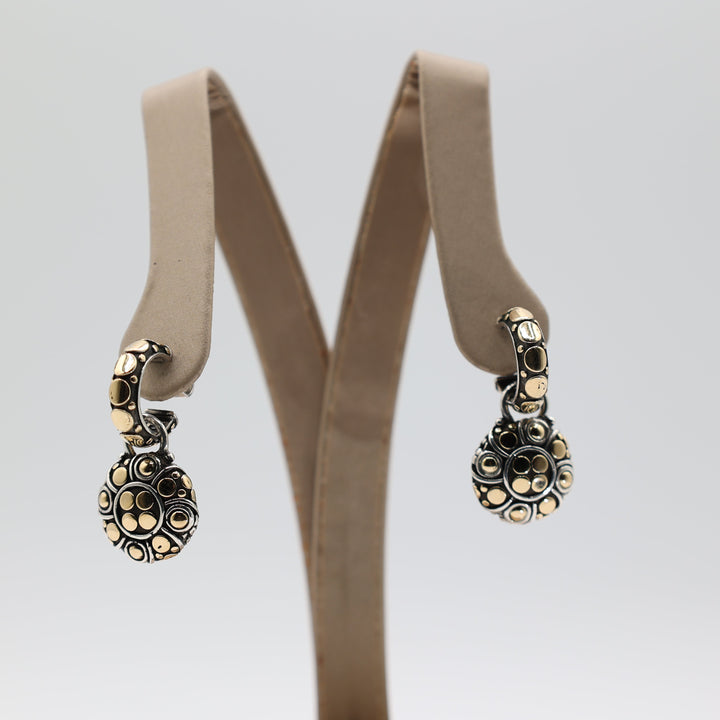 John Hardy Palu Bulan 18K Gold And Sterling Silver Round Hoop Earrings