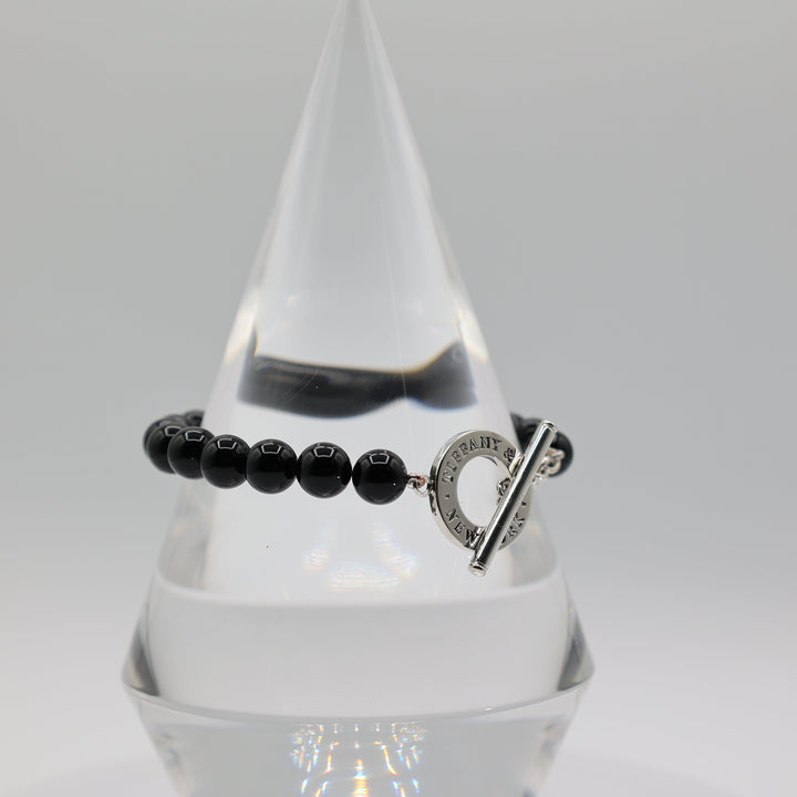 Tiffany And Co Onyx Bead Toggle Bracelet Luxury Jewelry Gift