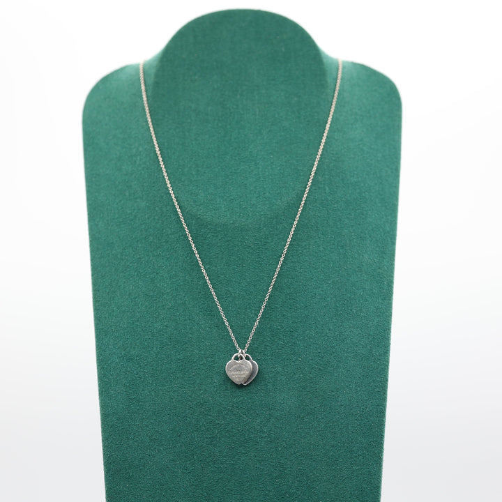 Tiffany & Co Please Return to Tiffany Sterling Silver Two Heart Necklace