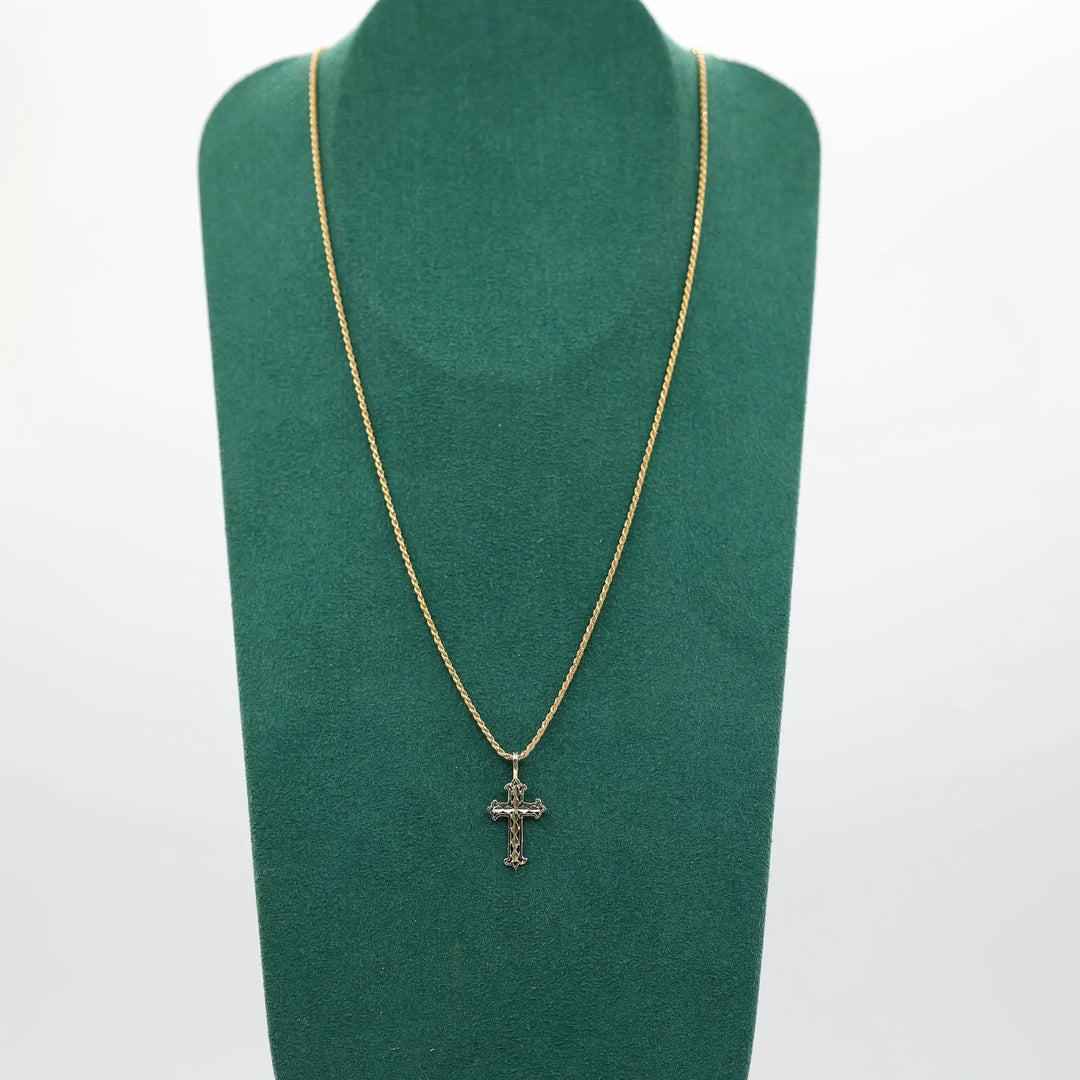 14k Yellow Gold 18 Inch Chain with Christ Pendant Jewelry by Annie McConnell's Renewed Elegance