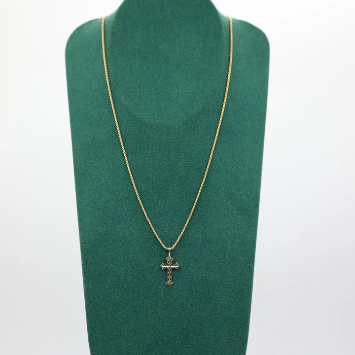 14k Yellow Gold 18 Inch Chain with Christ Pendant Jewelry by Annie McConnell's Renewed Elegance
