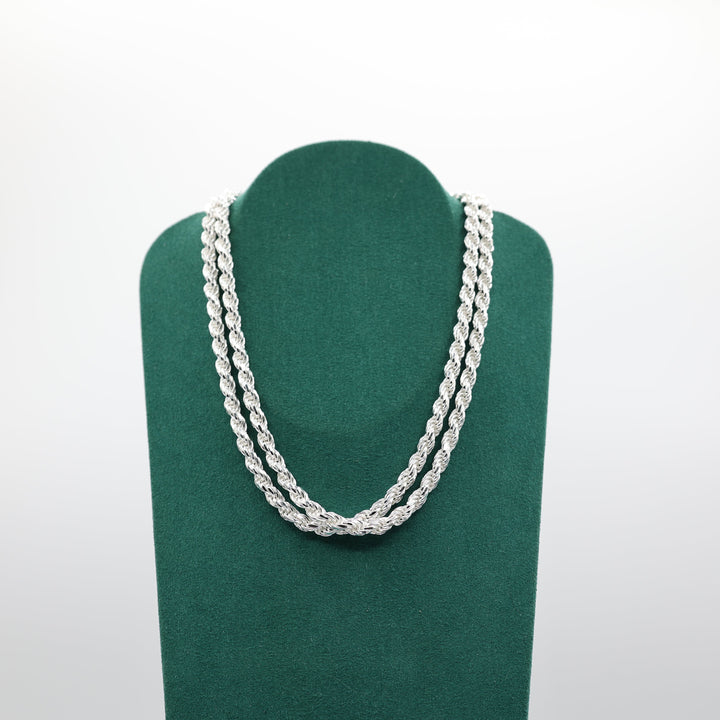925 Sterling Silver 4.8mm French Diameter Cut 30 Inch Rope Chain Necklace