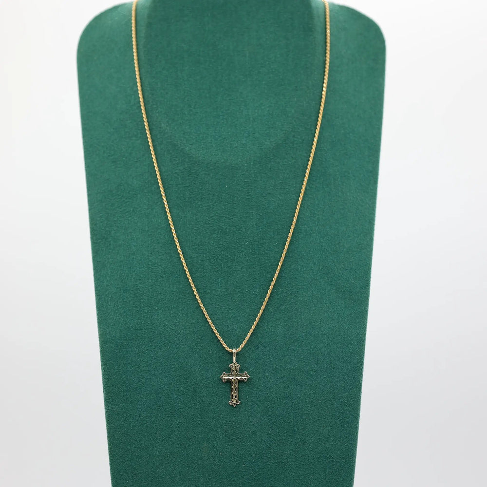 14k Yellow Gold 18 Inch Chain with Christ Pendant Jewelry by Annie McConnell's Renewed Elegance