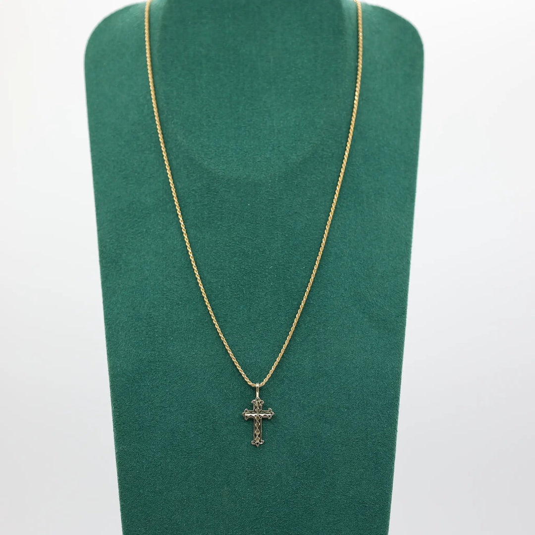 14k Yellow Gold 18 Inch Chain with Christ Pendant Jewelry by Annie McConnell's Renewed Elegance