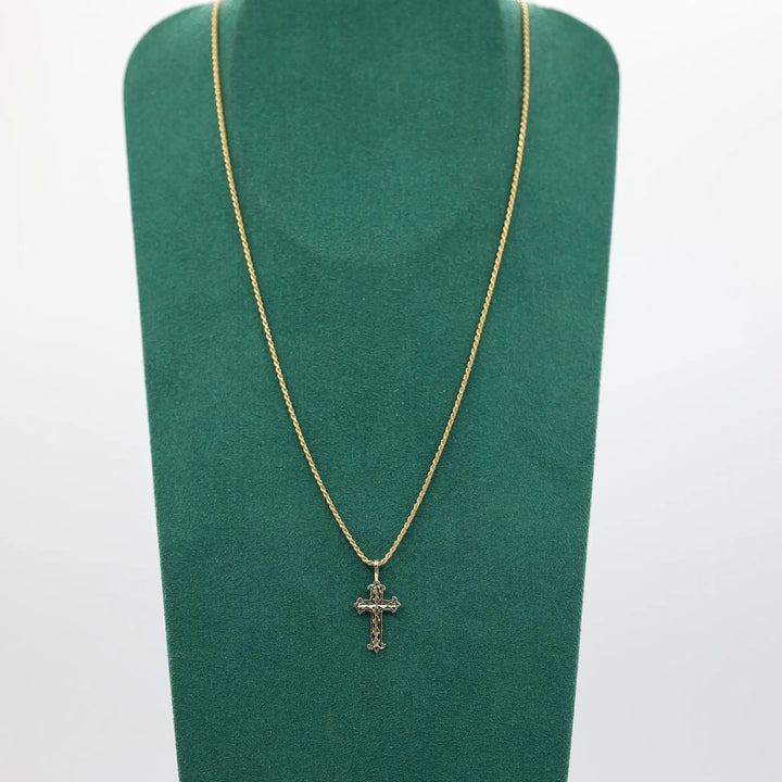 14k Yellow Gold 18 Inch Chain with Christ Pendant Jewelry by Annie McConnell's Renewed Elegance