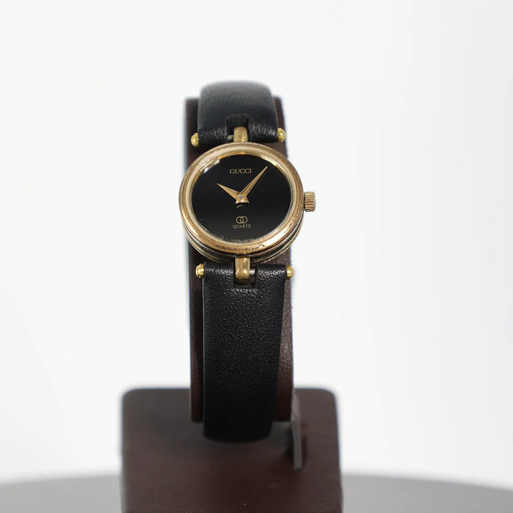 Gucci Round Gold Plated Black GG Quartz Watch Classic Luxury by Annie McConnell's Renewed Elegance