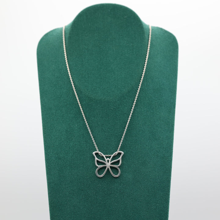 Tiffany & Co 925 Butterfly Pendant Necklace 27mmx23mm 15 in