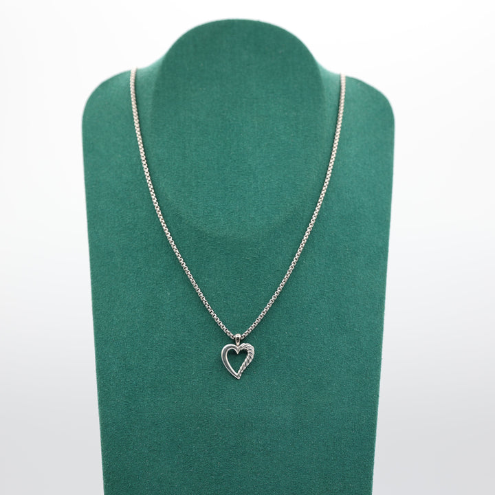 David Yurman 16 Inch 925 Silver Mini Open Heart Pendant Necklace