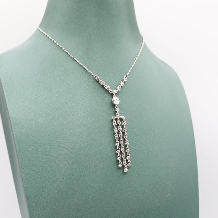 Givenchy Silver Toned Chandelier Pendant Necklace - 18 inches / 6.7 g
