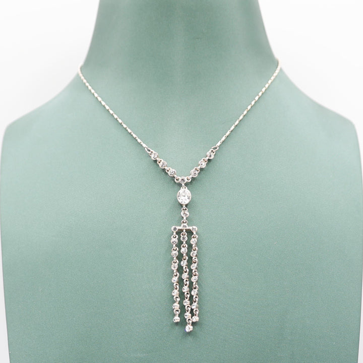 Givenchy Silver Toned Chandelier Pendant Necklace - 18 inches / 6.7 g