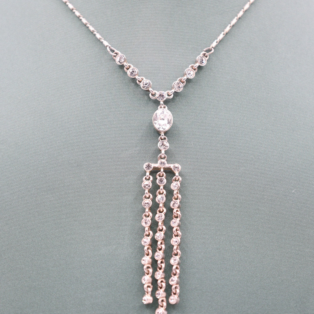 Givenchy Silver Toned Chandelier Pendant Necklace - 18 inches / 6.7 g