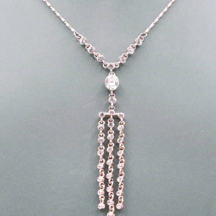 Givenchy Silver Toned Chandelier Pendant Necklace - 18 inches / 6.7 g