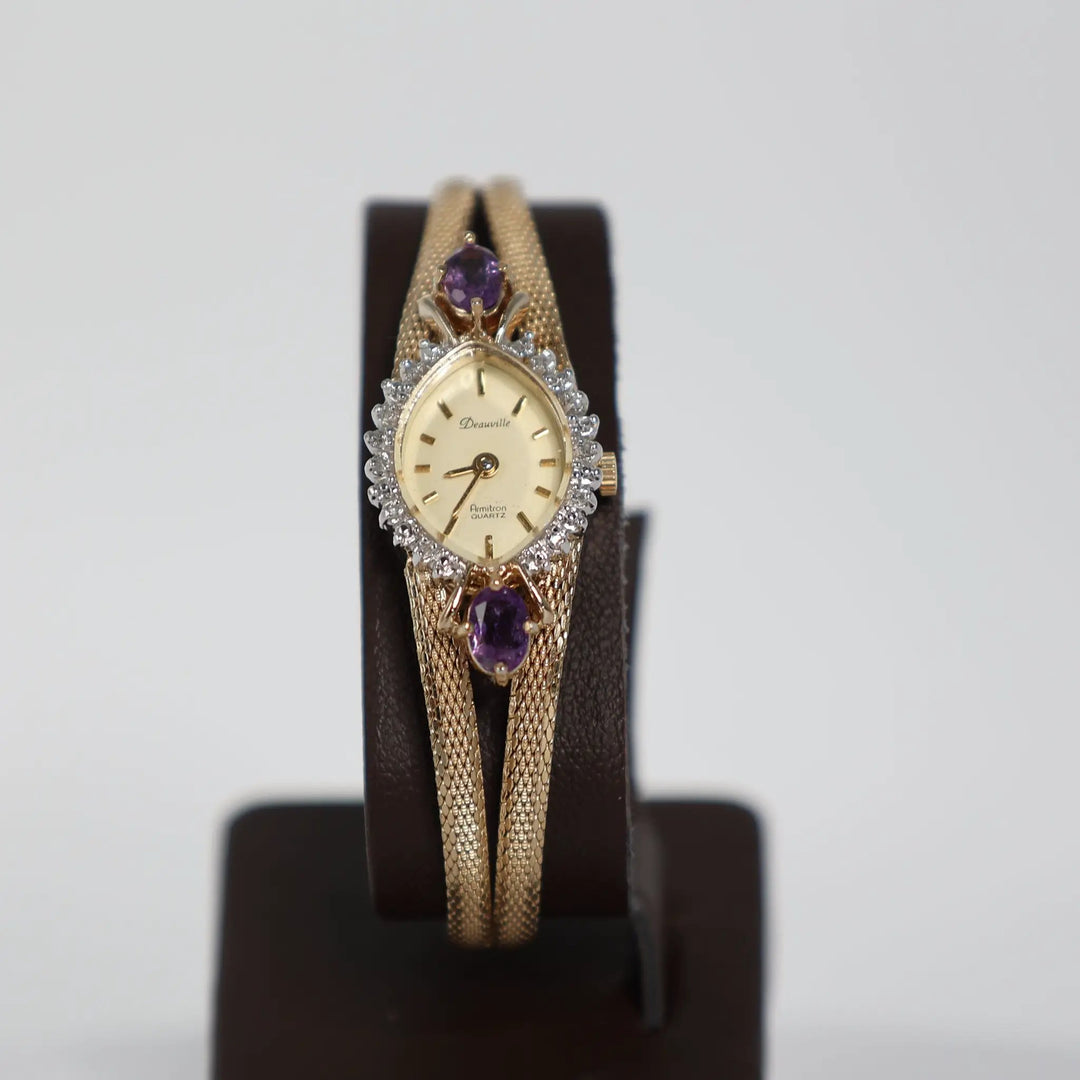 Armitron Deauville Quartz Amethyst Diamond Accented Watch by Annie McConnell's Renewed Elegance